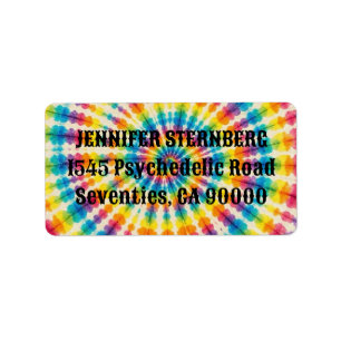Psychedelische Tie Dye RSVP-adreslabels Etiket