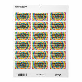 Psychedelische Tie Dye RSVP-adreslabels Etiket (Full Sheet)