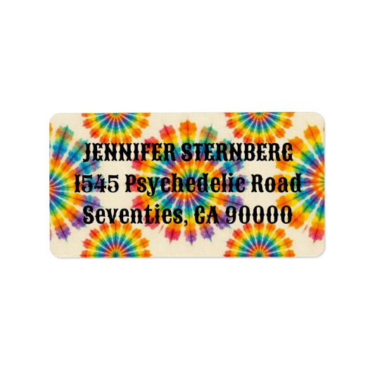 Psychedelische Tie Dye RSVP-adreslabels Etiket (Voorkant)