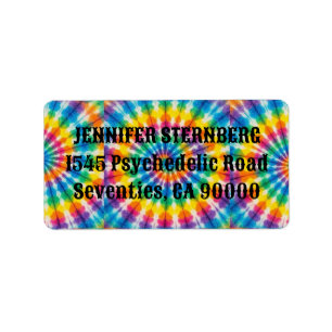 Psychedelische Tie Dye RSVP-adreslabels Etiket