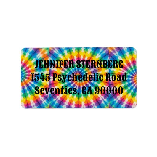 Psychedelische Tie Dye RSVP-adreslabels Etiket (Voorkant)
