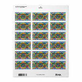 Psychedelische Tie Dye RSVP-adreslabels Etiket (Full Sheet)