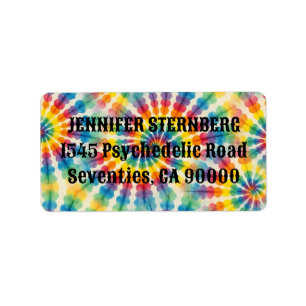 Psychedelische Tie Dye RSVP-adreslabels Etiket