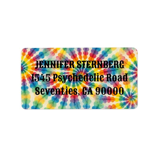 Psychedelische Tie Dye RSVP-adreslabels Etiket (Voorkant)