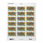 Psychedelische Tie Dye RSVP-adreslabels Etiket (Full Sheet)