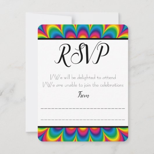 Psychedelische Tie Dye RSVP / Antwoordkaart (Voorkant)