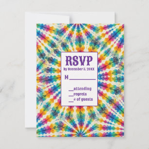 Psychedelische Tie Dye RSVP Kaarten Kaartje