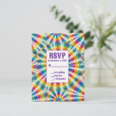 Psychedelische Tie Dye RSVP Kaarten Kaartje (Staand voorkant)