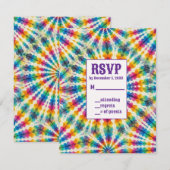 Psychedelische Tie Dye RSVP Kaarten Kaartje (Voorkant / Achterkant)