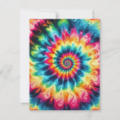 Psychedelische Tie Dye RSVP Kaarten Kaartje (Achterkant)