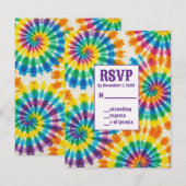 Psychedelische Tie Dye RSVP Kaarten Kaartje (Voorkant / Achterkant)