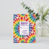 Psychedelische Tie Dye RSVP Kaarten Kaartje (Staand voorkant)