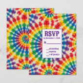 Psychedelische Tie Dye RSVP Kaarten Kaartje (Voorkant / Achterkant)