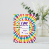 Psychedelische Tie-Dye RSVP-kaarten RSVP Kaartje (Staand voorkant)