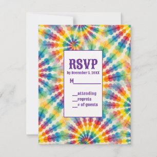 Psychedelische Tie-Dye RSVP-kaarten RSVP Kaartje