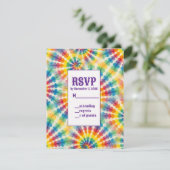 Psychedelische Tie-Dye RSVP-kaarten RSVP Kaartje (Staand voorkant)
