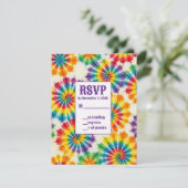 Psychedelische Tie-Dye RSVP-kaarten RSVP Kaartje (Staand voorkant)