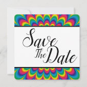 Psychedelische Tie Dye Save The Date (Voorkant)