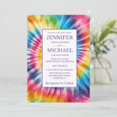Psychedelische Tie-Dye Trouwuitnodigingen Kaart (Staand voorkant)