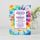 Psychedelische Tie-Dye Trouwuitnodigingen Kaart (Staand voorkant)