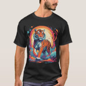 Psychedelische tijger in levendig oerwoud t-shirt (Voorkant)