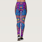 Psychedelische Tribal Pattern Leggings - Vibrant B (Achterkant)
