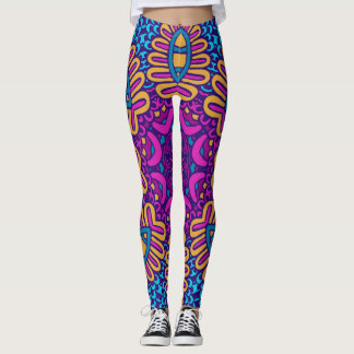 Psychedelische Tribal Pattern Leggings - Vibrant B