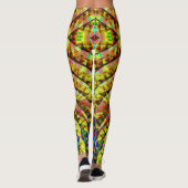 Psychedelische Tribale Zonneschijn V1 Leggings (Achterkant)