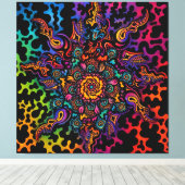 Psychedelische trillingen canvas afdruk (Insitu (Houten vloer))