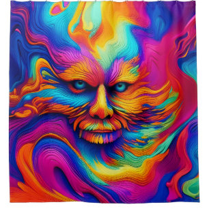 Psychedelische Trippy Kleurrijke Abstracte Paint S Douchegordijn