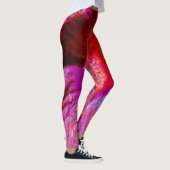 Psychedelische Trippy Retro Rode Hibiscus Bloem Leggings (Rechts)