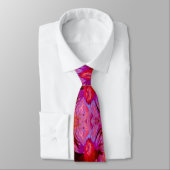 Psychedelische Trippy Retro Rode Hibiscus Bloem Stropdas (Gebonden)