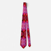 Psychedelische Trippy Retro Rode Hibiscus Bloem Stropdas (Voorkant)