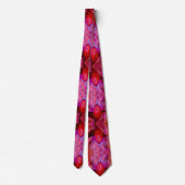 Psychedelische Trippy Retro Rode Hibiscus Bloem Stropdas (Achterkant)