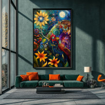 Psychedelische Tuin Party Wall Art
