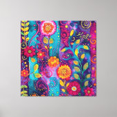 Psychedelische Tuin – Whimsy in Bloei Canvas Afdruk (Voorkant)