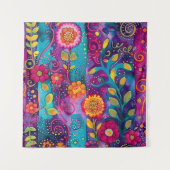 Psychedelische Tuin – Whimsy in Bloei Wandkleed (Voorkant)
