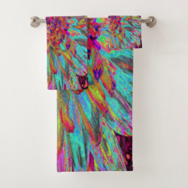 Psychedelische Turquoise Blauwe Abstracte Sierdahl Bad Handdoek