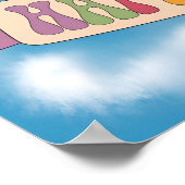 psychedelische tweedekker die over een spandoek vl poster (Hoek)