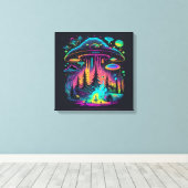 Psychedelische UFO-fantasiekunst Canvas Afdruk (Insitu (Houten vloer))