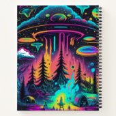 Psychedelische UFO-fantasiekunst Notitieboek (Achterkant)