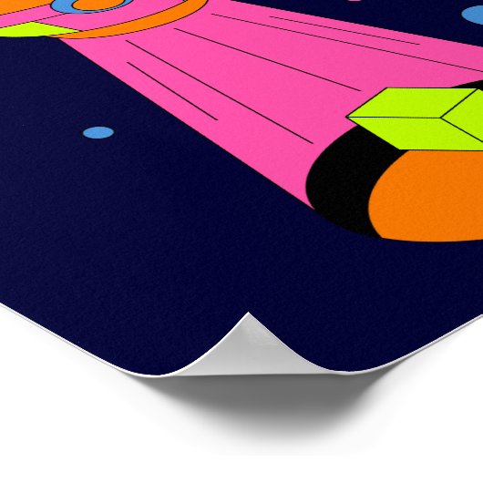 Psychedelische UFO-ontvoering Poster (Hoek)