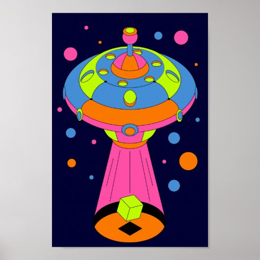 Psychedelische UFO-ontvoering Poster (Voorkant)