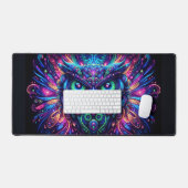 Psychedelische Uil, in het oog springende neondier Bureaumat (Keyboard & Muis)
