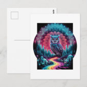 Psychedelische Uil Mandala - Trippy Bos Kunst Briefkaart (Voorkant / Achterkant)