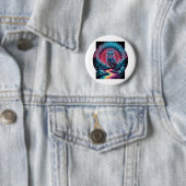Psychedelische Uil Mandala - Trippy Bos Kunst Ronde Button 5,7 Cm (In situ)