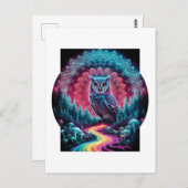 Psychedelische Uil Mandala - Trippy Forest Art Briefkaart (Voorkant / Achterkant)