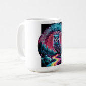 Psychedelische Uil Mandala - Trippy Forest Art Koffiemok (Voorkant links)