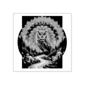 Psychedelische Uil Mandala - Trippy Forest Art Rubberstempel (Afrduk)