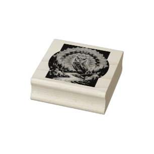 Psychedelische Uil Mandala - Trippy Forest Art Rubberstempel